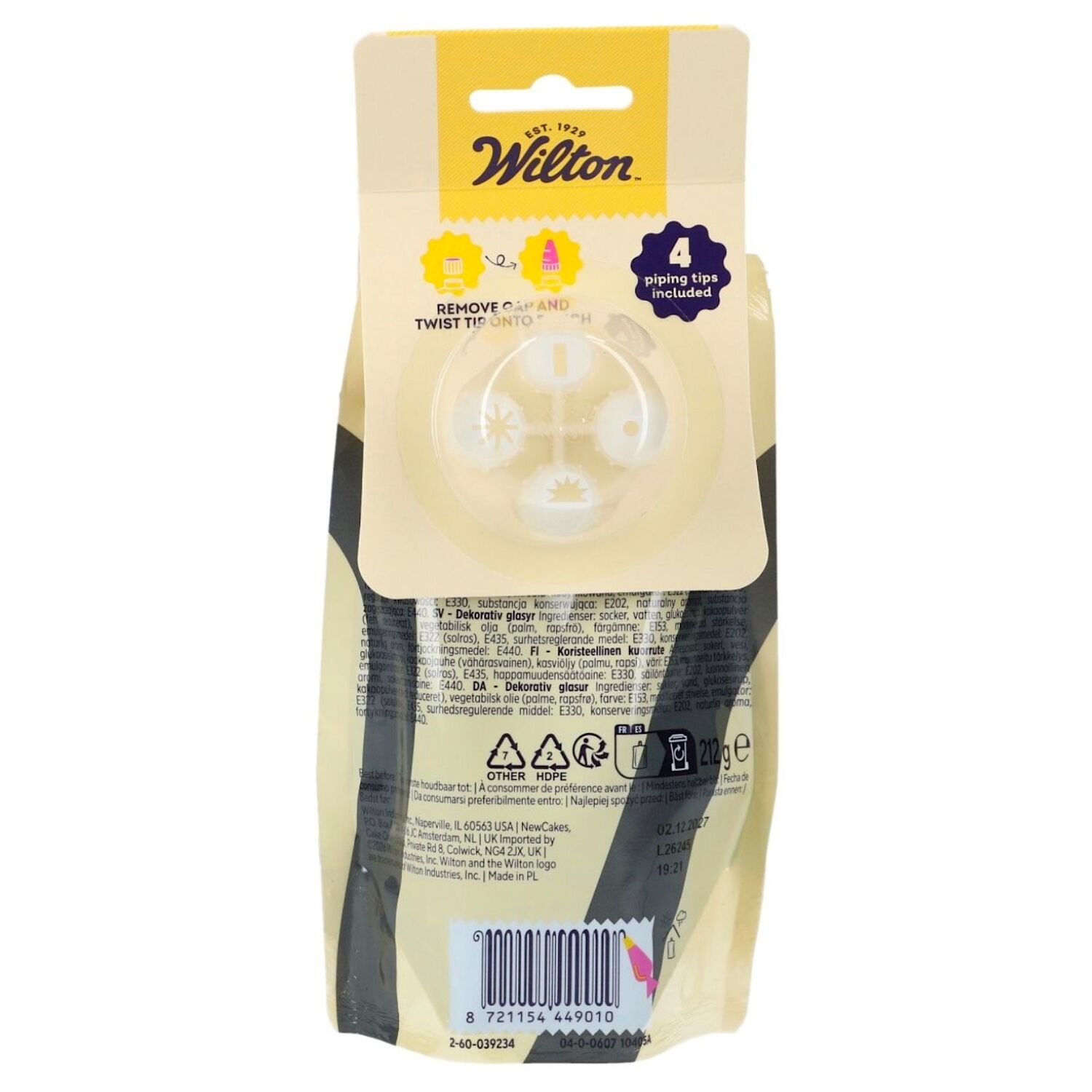 GLASEADO NEGRO LISTO PARA USAR CON 4 BOQUILLAS WILTON - 212 G 2 GLASEADO NEGRO LISTO PARA USAR CON 4 BOQUILLAS WILTON - 212 G - Imagen 2